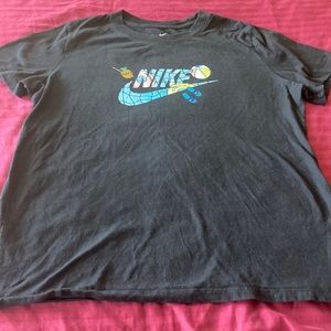 Nike short sleeve tee. Black w/logo + summer related graphics. Size M. EUC